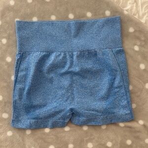 Amazon Women's Blue Seamless High-Waist Workout Shorts